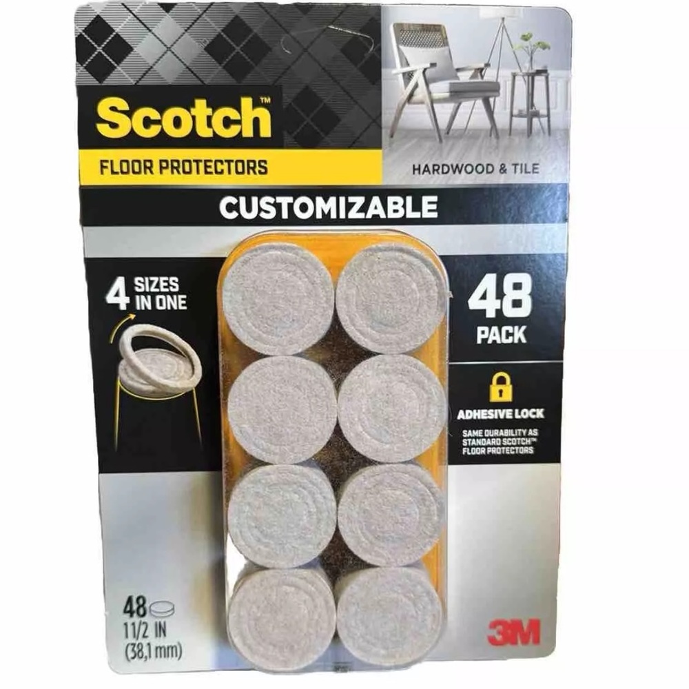 3M Scotch 48 pack Customizable floor protectors